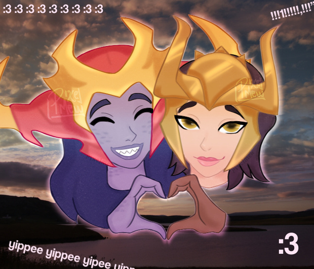 Shyvana and Quinn as Leodia Emote (League of Legends)